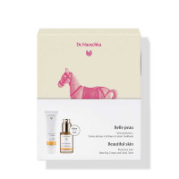 Crème de Jour à la Rose et Lotion Tonifiante dans le coffret cadeau « Belle peau » Dr. Hauschka Coffret cadeau de Noël « Belle peau » - Cosmétique 100 % naturelle